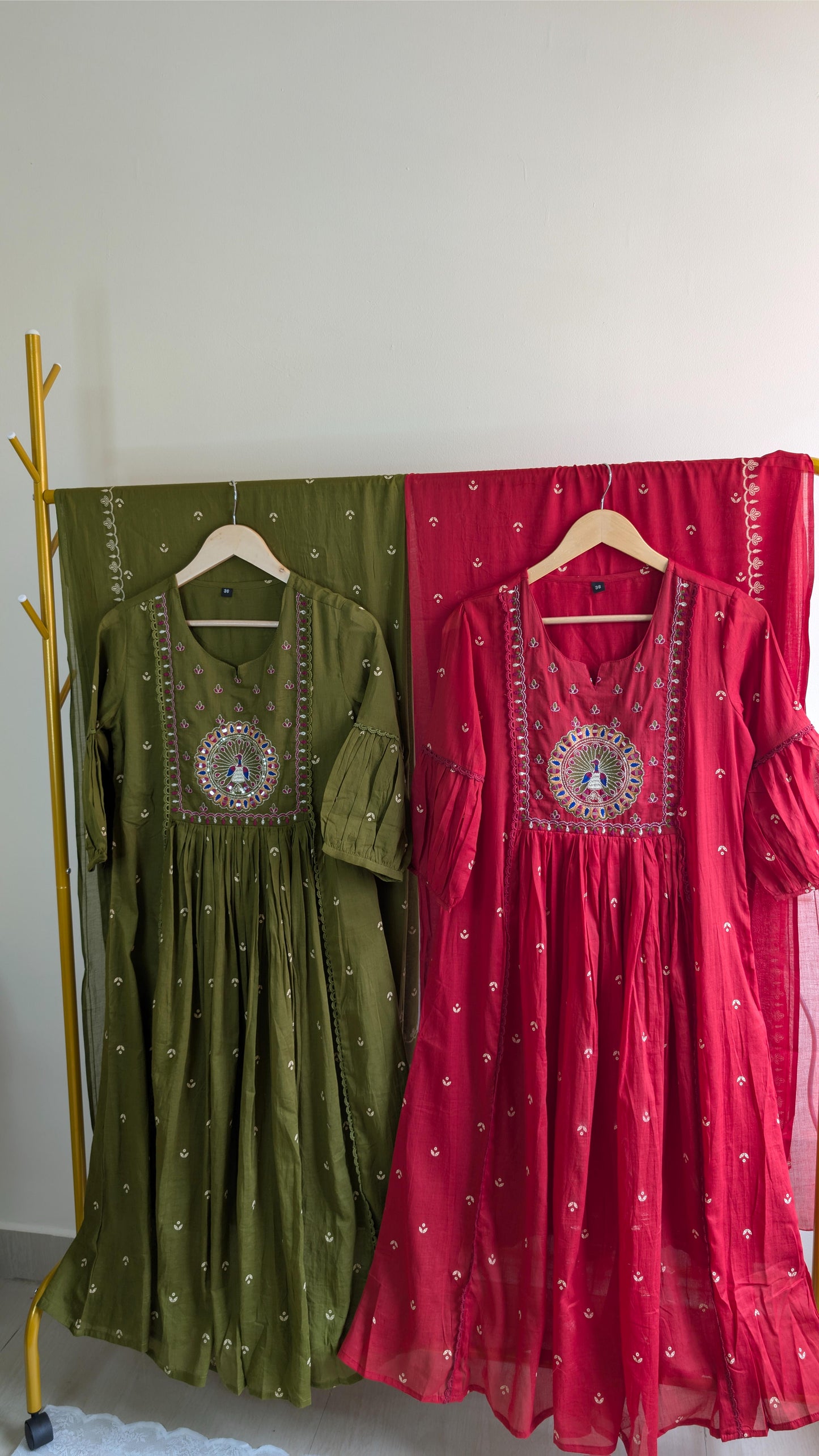 Cotton 3-Piece Kurti Set – Semi-Party & Festive Wear (AC00003)