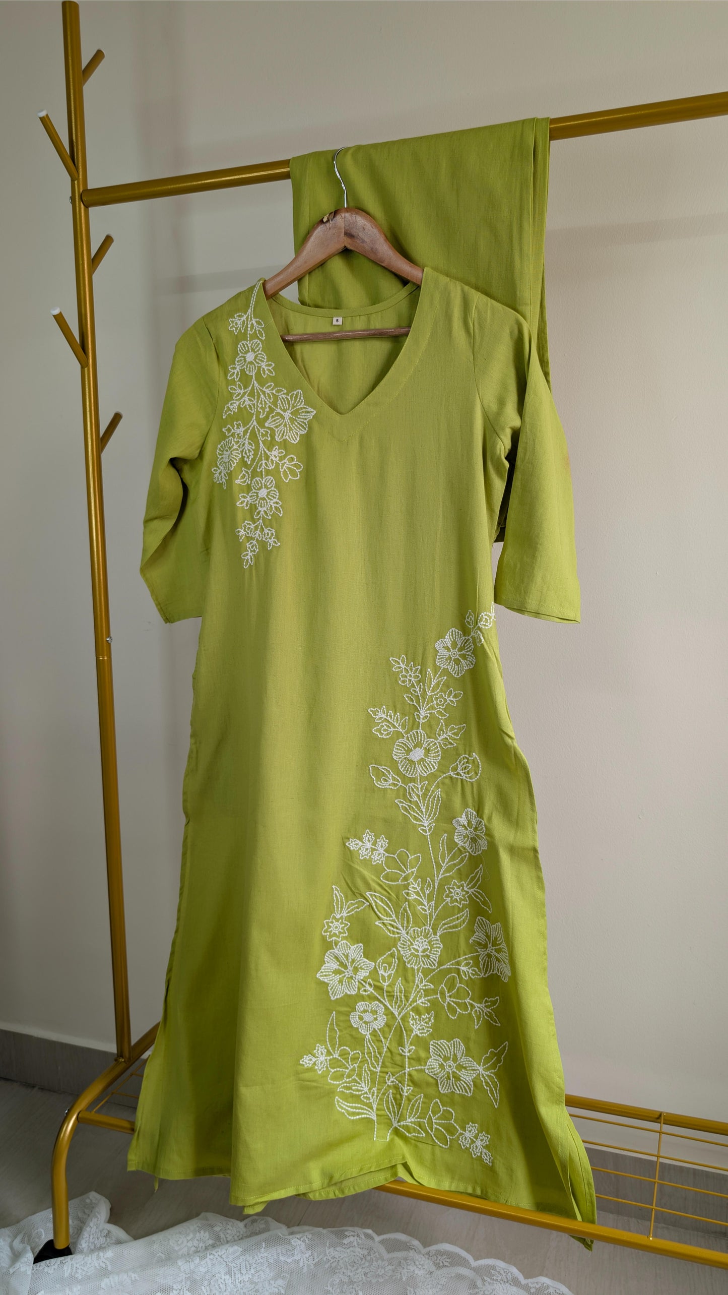 Elegant Embroidered Cotton Kurti Set – Multiple Colors Available (AC00041)