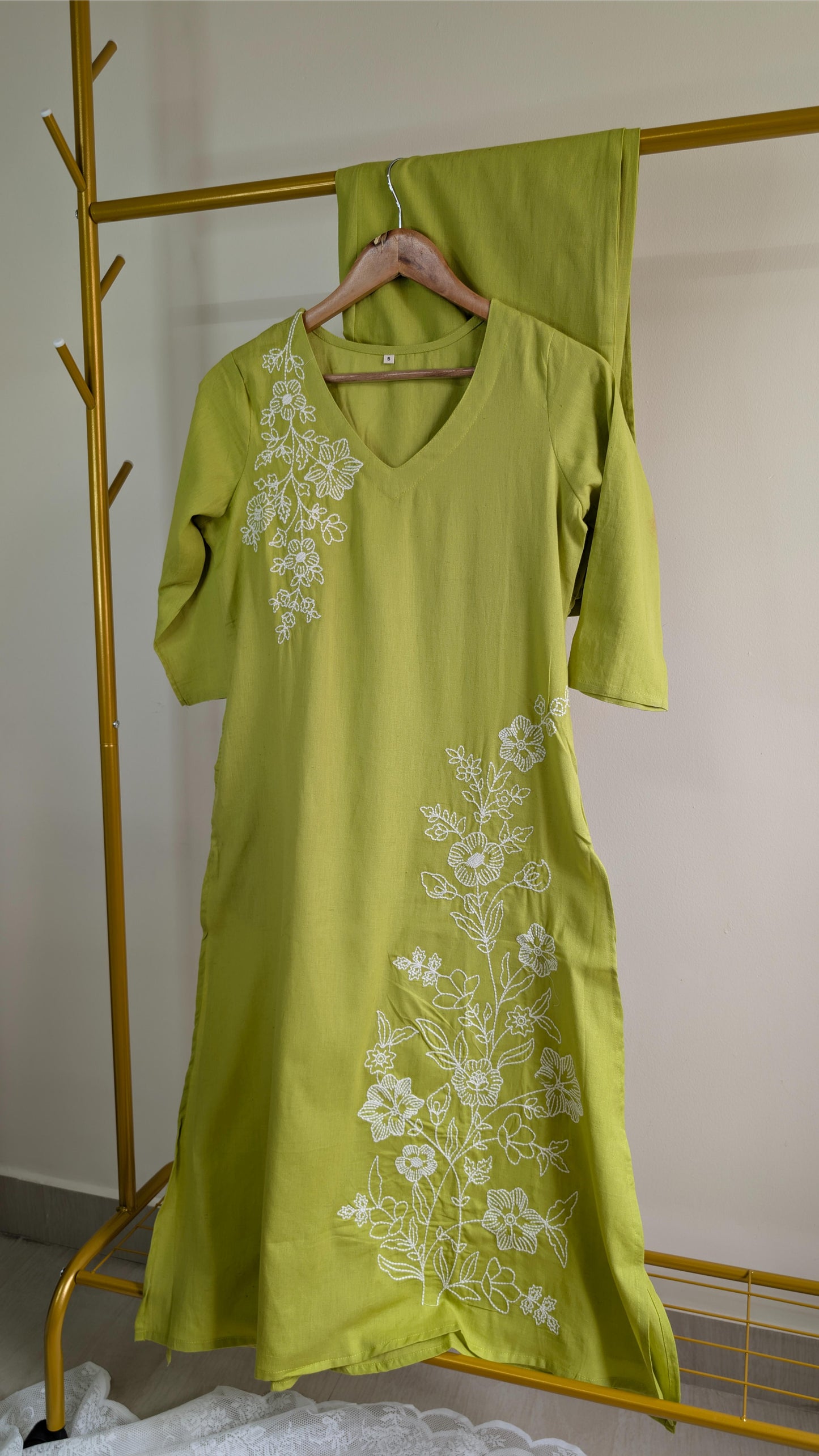 Elegant Embroidered Cotton Kurti Set – Multiple Colors Available (AC00041)
