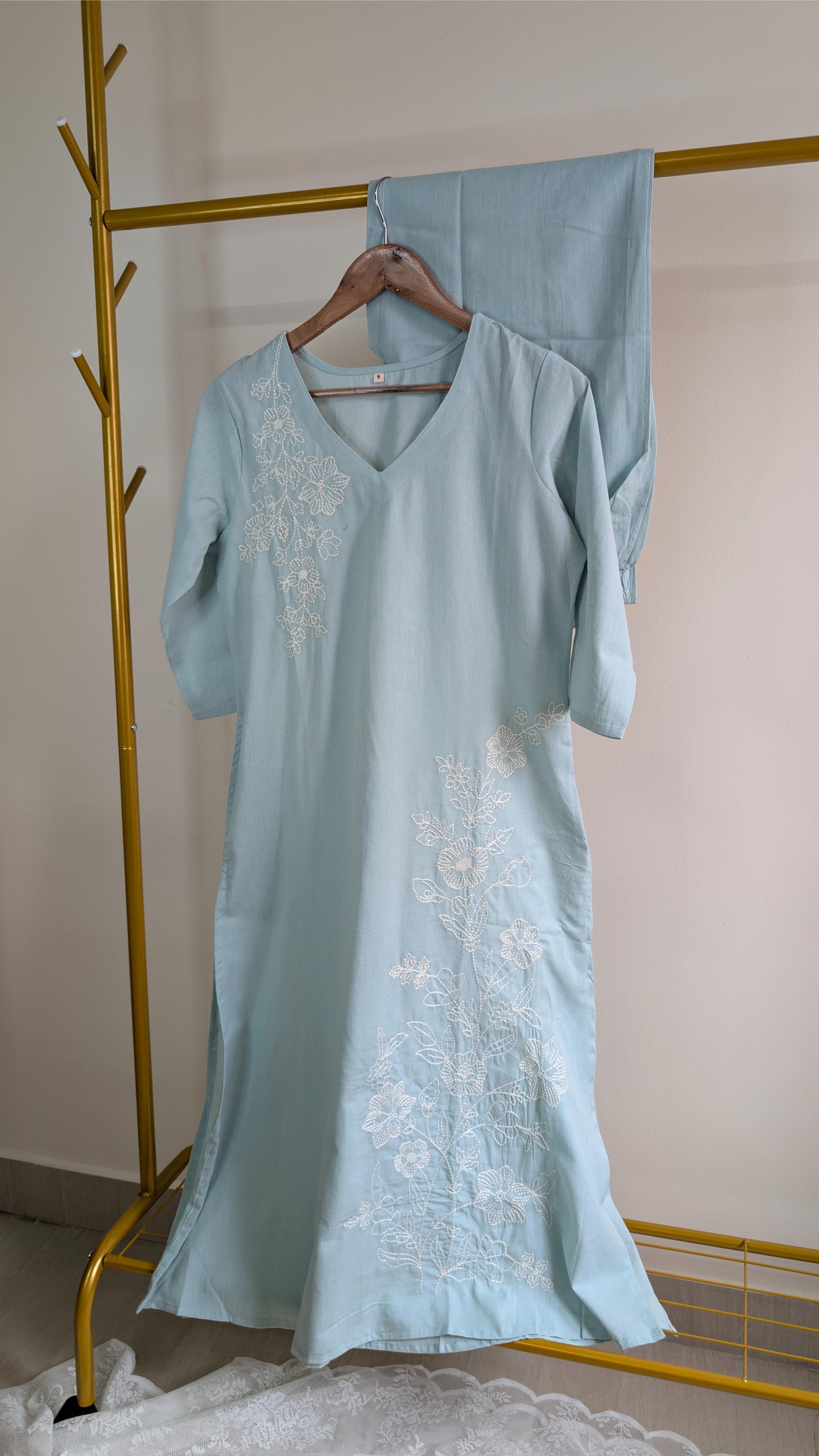 Elegant Embroidered Cotton Kurti Set – Multiple Colors Available (AC00041)