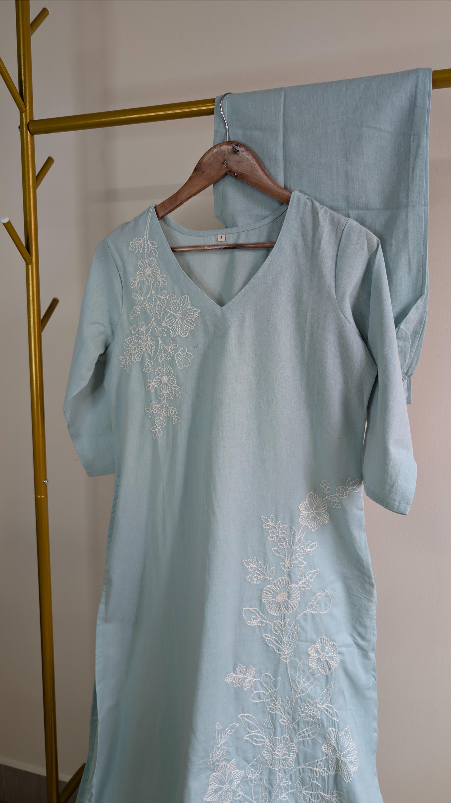 Elegant Embroidered Cotton Kurti Set – Multiple Colors Available (AC00041)