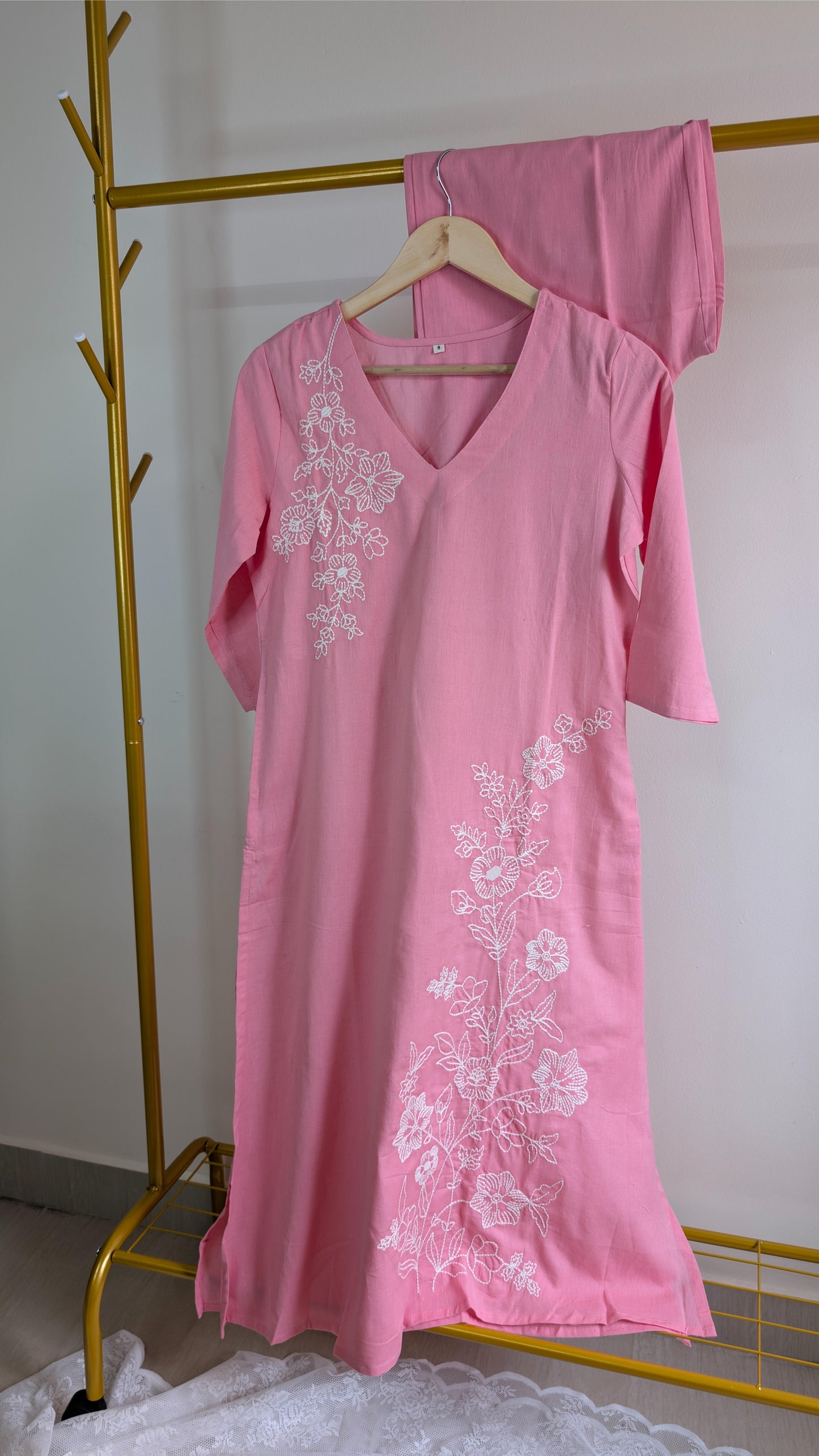 Elegant Embroidered Cotton Kurti Set – Multiple Colors Available (AC00041)