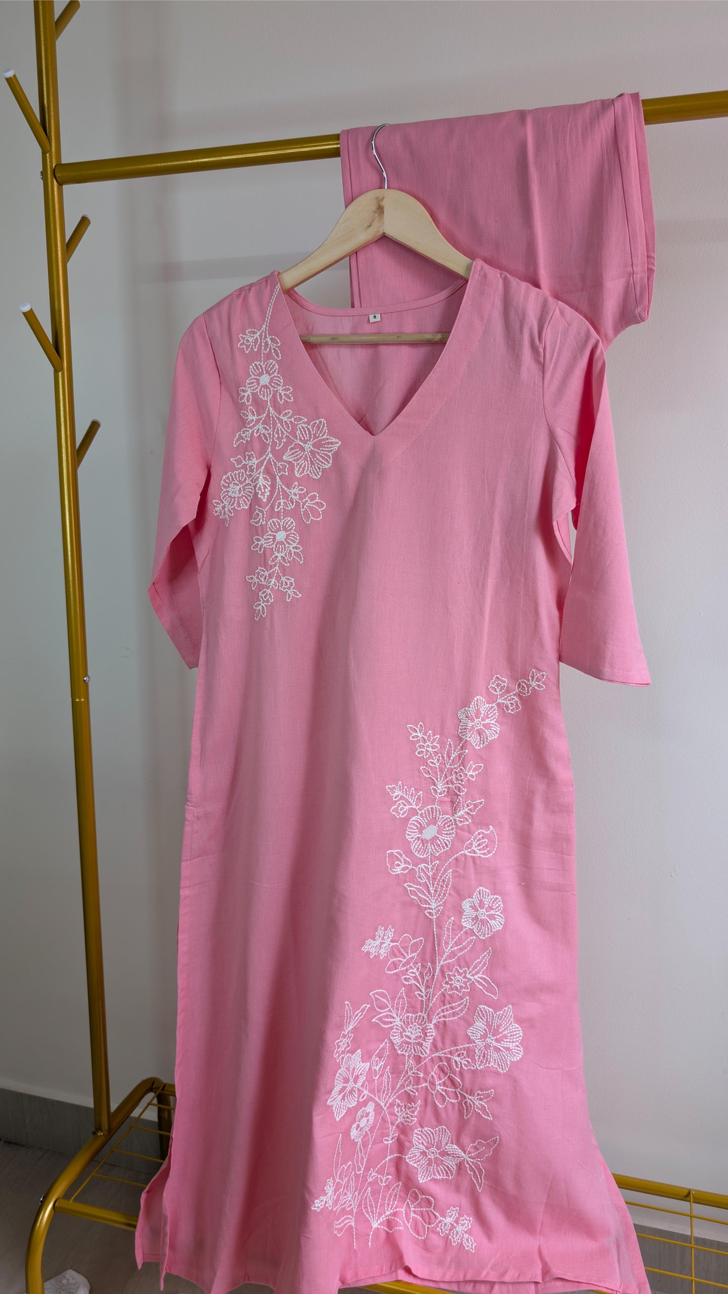 Elegant Embroidered Cotton Kurti Set – Multiple Colors Available (AC00041)