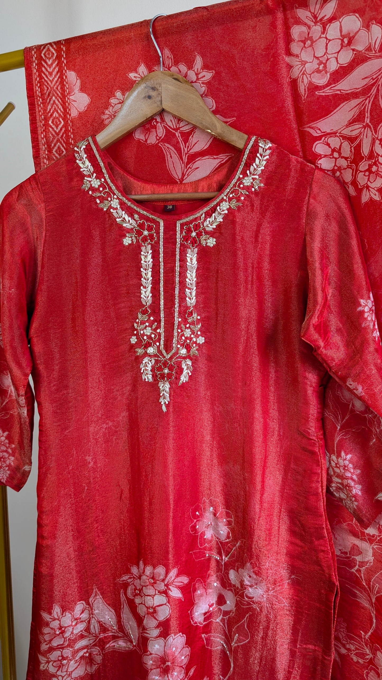 Pure Tissue Kurti Set with Hand Embroidery | Festive & Party Wear Ethnic Outfit (AC00049)